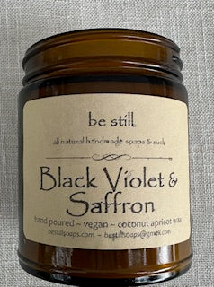 Black Violet & Saffron coconut & apricot wax candle