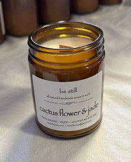 cactus flower & jade coconut apricot wax candle