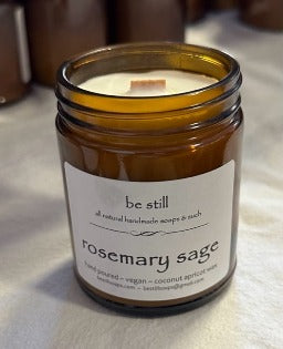 rosemary sage coconut apricot wax candle