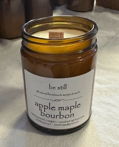 apple maple bourbon coconut apricot wax candle