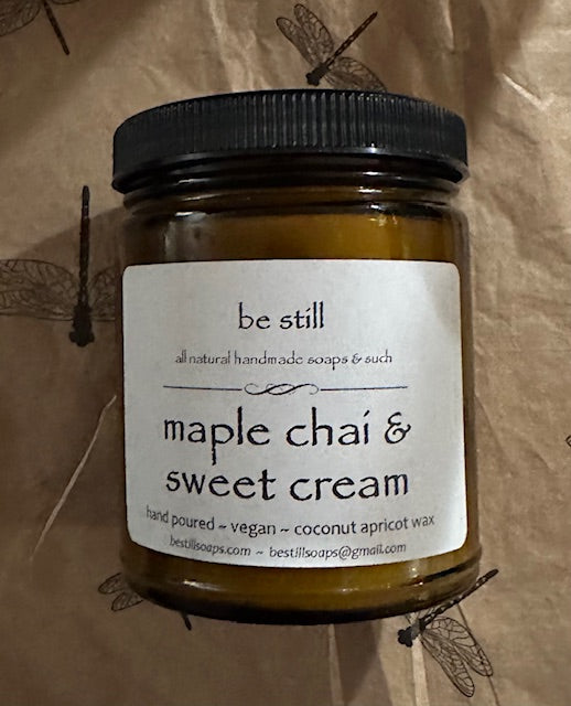 maple chai & sweet cream coconut apricot wax candle