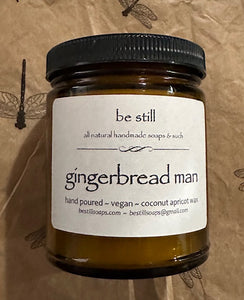 gingerbread man coconut apricot wax candle