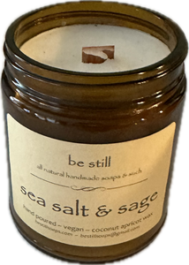 sea salt & sage coconut & apricot wax candle