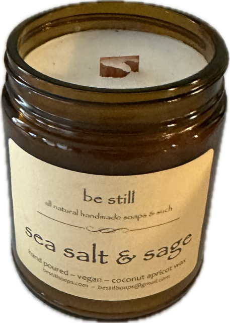 sea salt & sage coconut & apricot wax candle